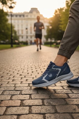 Enoch Erkek Lacivert Cilt Spor Ayakkabı - Hafif Taban Koşu Ve Yürüyüş Sneaker 2332 Lacı