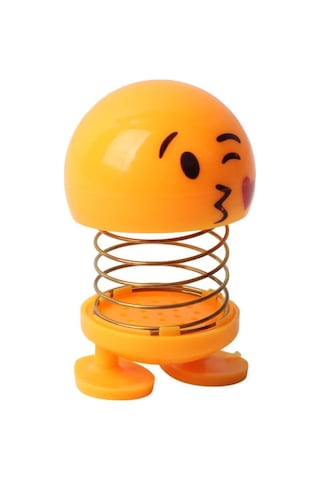 Öpücük Atan Emoji Smile Zıp Zıp Kafa 8 Cm Araba Torpido Süsü Masaüstü Dekoratif Figür Pasta Süsü Emoji
