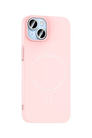 Maks Technology iPhone Uyumlu 13 Kılıf M-safe Şarj Özellikli Kamera Korumalı Mkst Elio Sert Pc Kapak - Açık Pembe