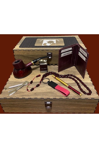 Pipsan Pipo Ahlat Ağacı Balsa Filitreli Çakmaklı Cüzdan Anahtarlık Tesbih Set 605735-509255