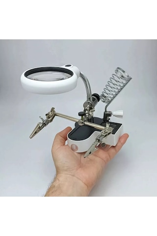 Mylatso Lehimleme İçin Aydınlatmalı Büyüteç Masaya Monte Tutucu Üçüncü El 174976625