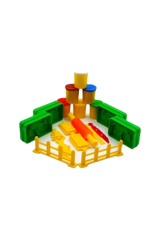 Bubu 3D Çiftlik Oyun Hamuru Kalıbı Ve 6 Renk Oyun Hamuru Seti