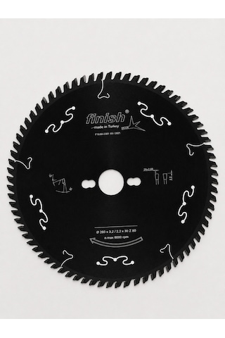 Finish Trp Dişli Hassas Kesim Testeresi 250x3,2x30 Diş 80 Black Series