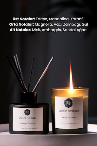 Timeless Moments Amber & Blossom Soya Mumu Ve Çubuklu Oda Kokusu