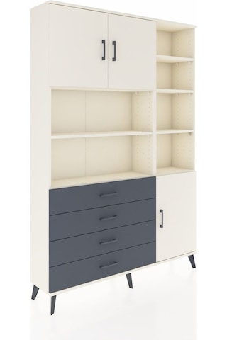 Arges Dolap 9 Raflı 4 Çekmeceli 3 Kapaklı 132x30x195 Aytaşı-aytaşı/antrasit Aytası/antrasıt