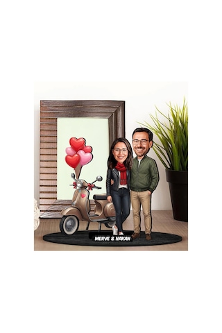 Bk Gift Kişiye Özel Sevgili Karikatürlü Ahşap Biblo -25, Fotoğraftan Karikatür, Sevgililer Günü Hediyesi, Ev Hediyesi Kobitmeyencom36352 Bk Gift