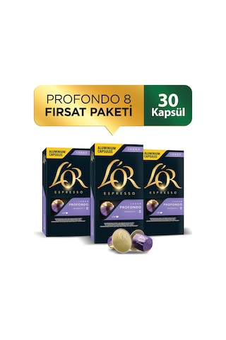 L'or Lungo Profondo Intensity 8 Nespresso Uyumlu Kapsül Kahve Fırsat Paketi 10 x 3 Paket