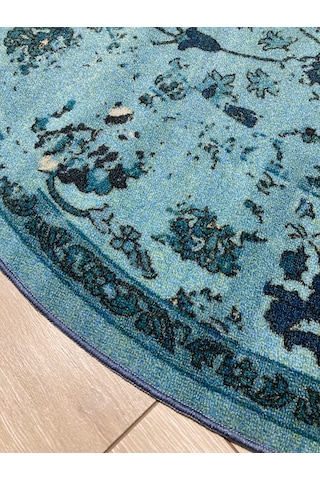 Merinos Halı Daire Halı Kaymaz Tabanlı İnce Halıfleks 150x150