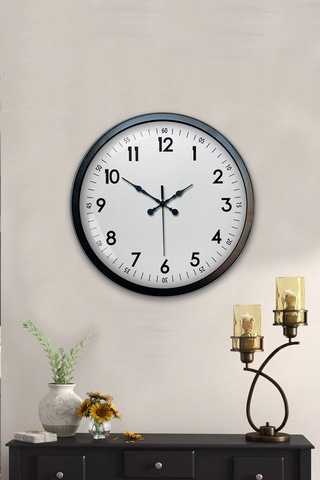 40 Cm Siyah Metal Standart Duvar Saati Standart Metal Siyah Kadran Pl-4005b