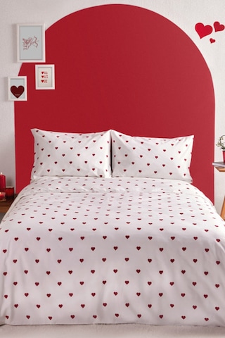 Kaşmir Home Sarah Anderson Amour Kalp Desenli Tek Kişilik Nevresim Takımı