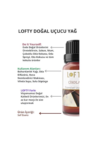 Lofty Çikolata Kahve Gül Uçucu Yağ Buhurdanlık Esansı Oda Kokusu 10 ML