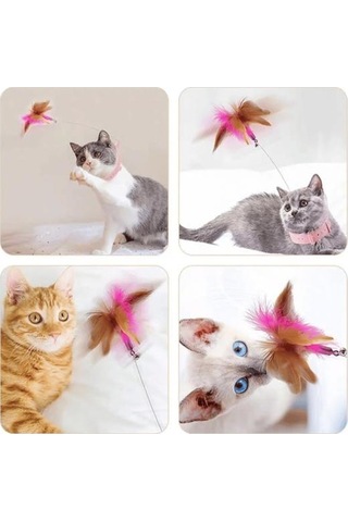 Mucit Home Kedi Boyun Oltası Hareketli Tüylü Ayarlanabilir Kedi Oyuncağı Eğlenceli Tasma