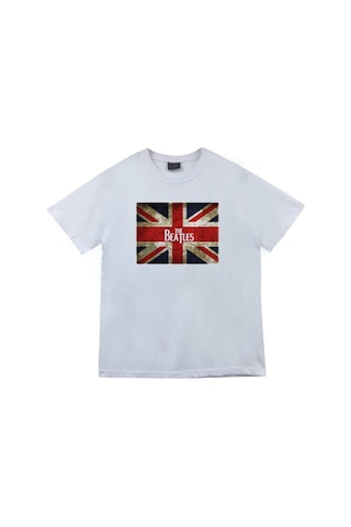 Kadın Beyaz The Beatles Baskılı T-shirt Beyaz