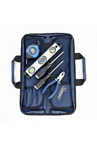 Portatif Tamir Alet Takım & Avadanlık Çantası 11 Cepli Pratik Tool Bag Organizer Mavi