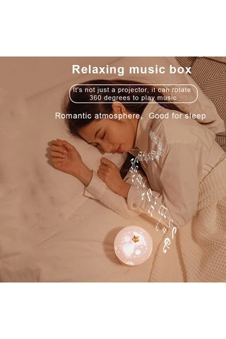 Neevoyu Çocuklar İçin 3'ü 1 Arada Müzikli Projektör Gece Lambası - 6 Tema Slider, 8 Piyano Şarkısı, Usb Şarjlı, Sıcak/soğuk Işık Seçenekleri