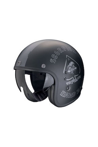 Scorpion Belfast Evo Spade Açık Motosiklet Kaskı Mat Siyah Gümüş