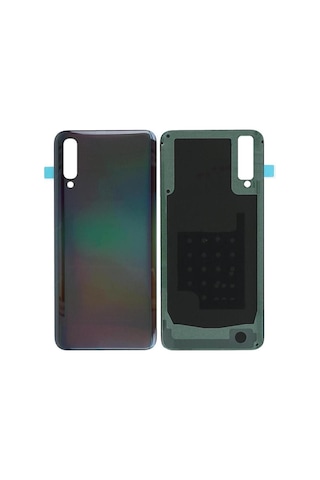 Samsung Galaxy Uyumlu A50 A505f Pil Kapağı Logolu - Siyah Siyah