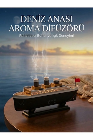 Aromaterapi Hava Nemlendirici Titanic Gemi Şeklinde Difüzör, Kuruluğu Önleyen Buharlı Oda Kokusu