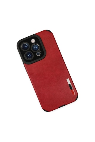 Gld-spt- Newface Apple Uyumlu iPhone 14 Pro Max Kılıf Loop Deri Silikon - Kırmızı