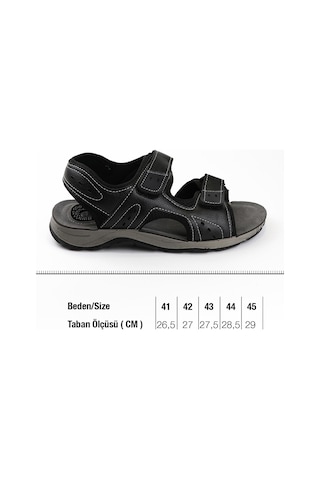 Gezer 00093 Siyah Cırtlı Yazlık Erkek Sandalet 001