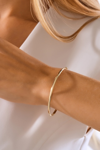 14 Ayar Altın Bombeli Düz Kelepçe Bilezik - Mmblk-33031 Sarı Altın