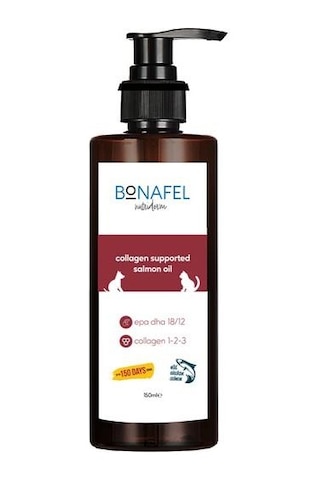 Bonafel Kedi ve Köpekler İçin Kolajen Katkılı Alaska Somon Yağı 150 ML