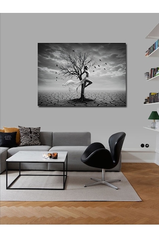 Kanvas Tablo Yalnızlık Ve Ağaç 50cmx70cm