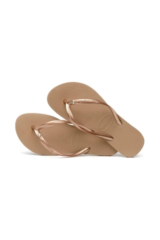 Havaianas Slim Crystal SW II Bayan Terlik - Rose Gold Bej