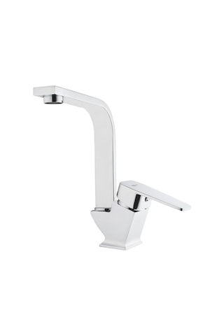 Tema Kare Slim Tek Gövde Kuğu Lavabo Bataryası Krom
