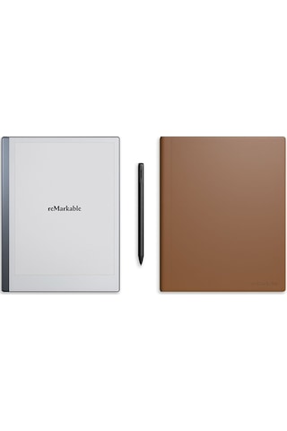 Remarkable 2 Digital Paper Tablet + Marker Plus + Kapaklı Kılıf Kahverengi