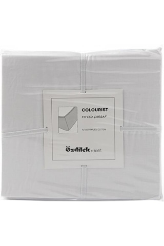 Özdilek Beyaz Colourist Tek Kişilik Lastikli Fitted Çarşaf 100x20