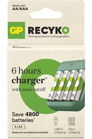 Gp Recyko B423 Usb Pil Şarj Cihazı Seti - 4 Adet Aa 2700mah Yüksek Kapasiteli Şarjlı Pil Dahil