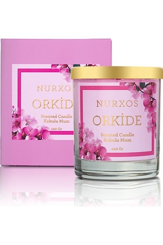 Nurxos 9683 Orkide Kutulu 2 Adet Kokulu Mum + Freshener Oda Spreyi