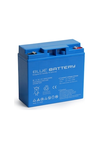 Blue Battery 12V 18 Amper Bakımsız Kuru Akü Ups Aküsü