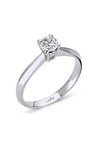 Lova G Renk 0,30 Karat Pırlanta Tektaş Yüzük - Hrd - 1020106