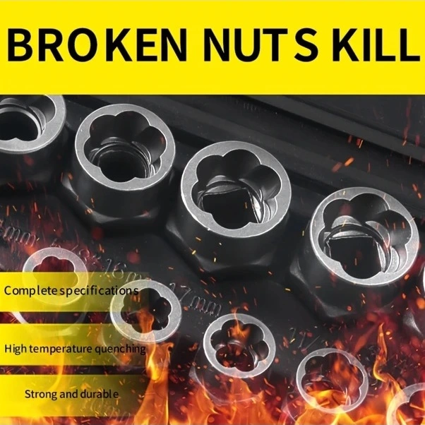 Trendooze Hasarlı Paslı Somun Çıkarma Seti 13 Parçalı Vida Cıvata Çözücü