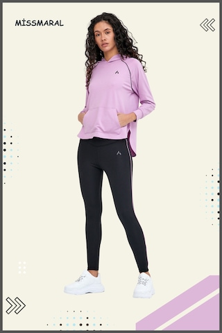 Kadın Taytlı Takım Spor Tunik & Tayt Dalgıç Kumaş Sports And Casual Lila Tracksuit 3060 Lila / Siyah