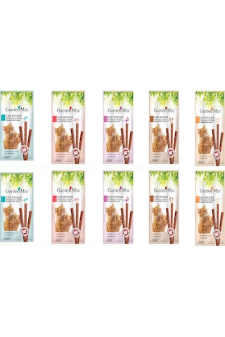 Garden Mix Karışık Kedi Stick Ödül Maması 10'lu 3 x 5 G Garden Mix Karışık Kedi Stick Ödül Maması 10'lu 3 x 5 G