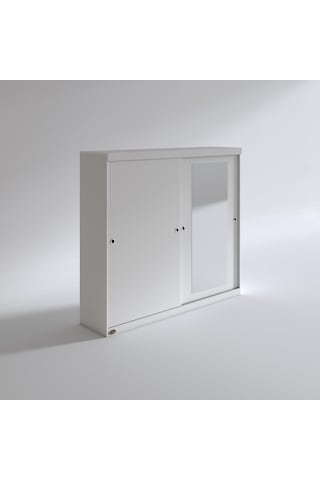 Kenzlife Gardırop Sürgülü Kapaklı Kapılı 200 Papatya Byz Aynalı Gardolap Dolap