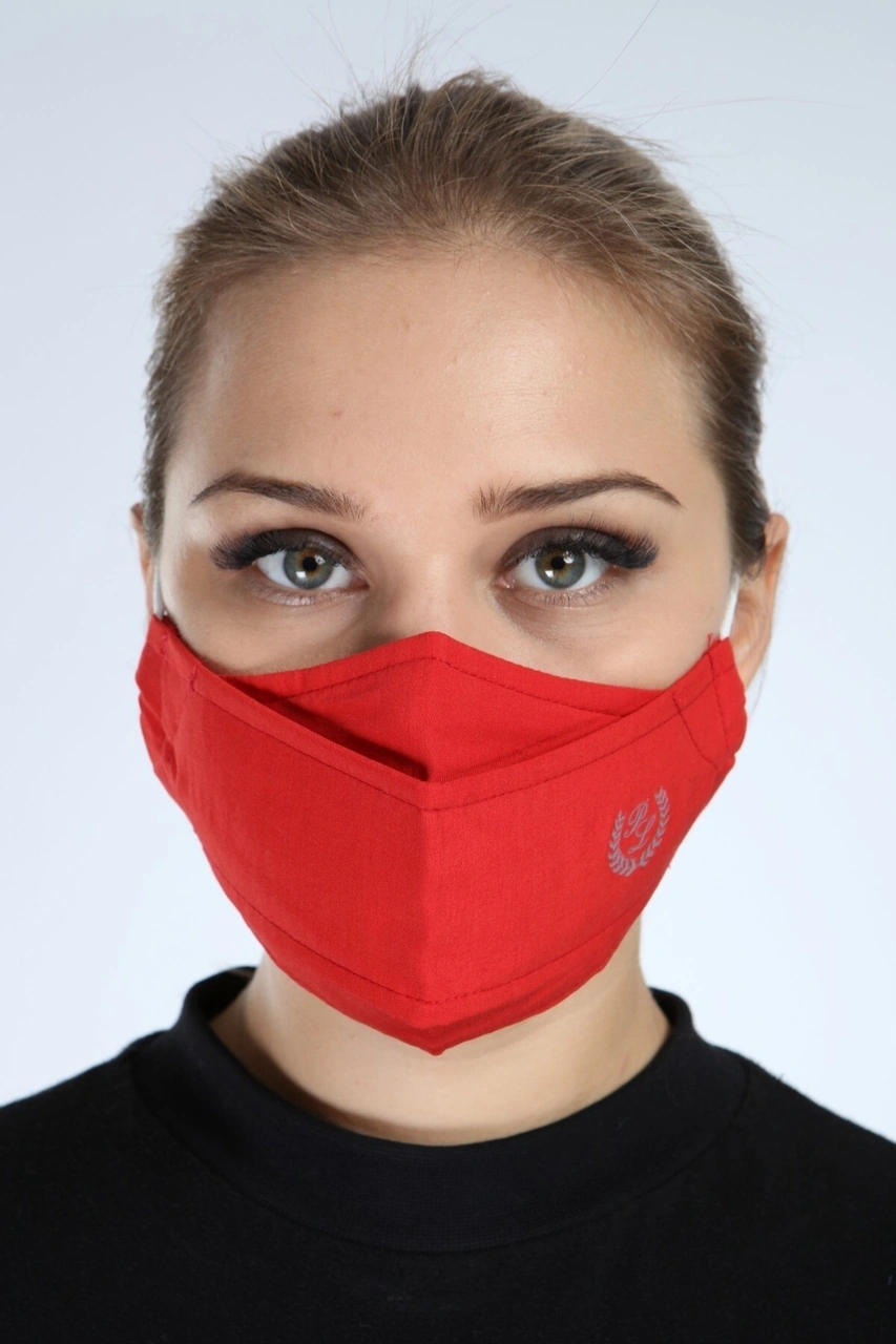 Piano Luce Yıkanabilir 3 Katlı Pamuklu Maske Kırmızı P10002