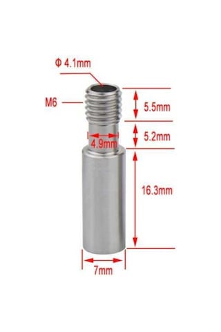 3d Yazıcı Mk8/cr10 M7x27mm Dişsiz Barel 4.1mm Barel