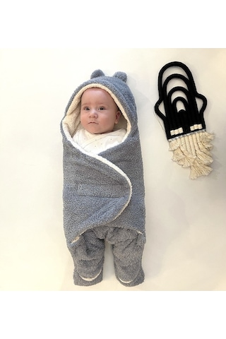 Rokeff Wellsoft Dış Kundak 0-6 Ay Gri-Krem Gri - Krem