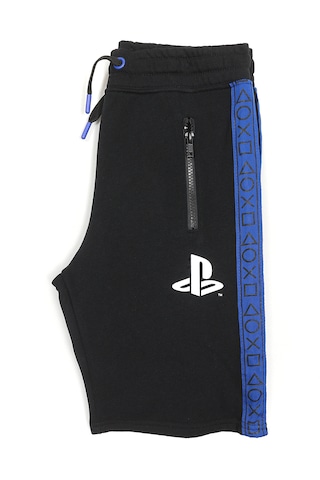 Dobakids Fermuarlı Cep Detaylı Playstation Baskılı Erkek Çocuk Şort 1984 Siyah