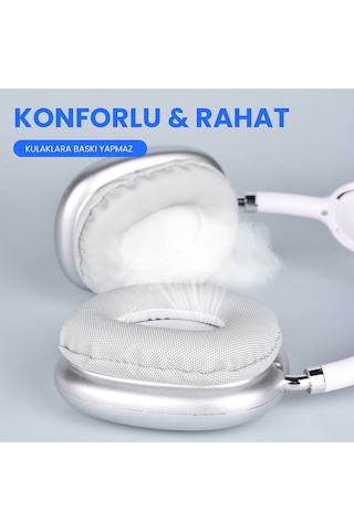 Zore P9 Hi-fi Ses Kalitesi Ayarlanabilir Ve Katlanabilir Kulak Üstü Bluetooth Kulaklık Beyaz