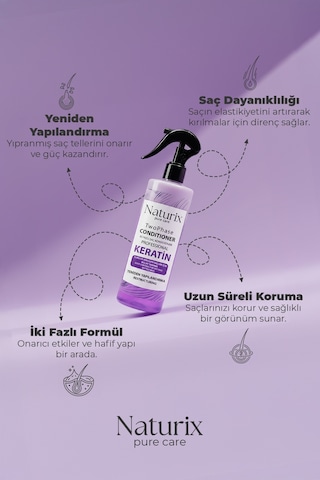 Ilgaz Naturix İki Fazlı Keratin Saç Bakım Fön Suyu 400 ML