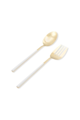 The Mia Salata Servis Seti Bianco Beyaz Gold Ckb0247 Altın