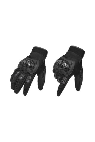 Fortunelane Erkek Motosiklet Eldiveni, Soluklu, Siyah, L Beden, Bilek Ayarı Var