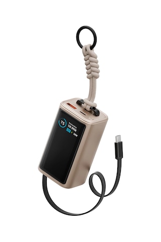 Energea Compac Arc 45 Dijital Göstergeli 10.000 Mah Dahili Type-c Kablolu 45w Şarj Çıkışlı Pd Hızlı Şarj Powerbank - Gold Gold