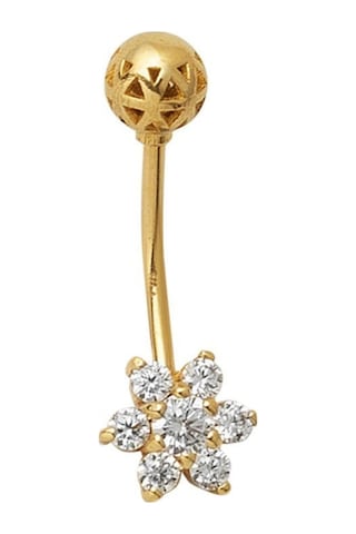 Bilezikci Papatya Model 14 Ayar Altın Göbek Piercing Vaad33056 Sarı