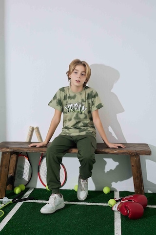 Kıpırık Baby Erkek Çocuk Yeşil Batik Desenli Pijama Takımı-1272 Yeşil